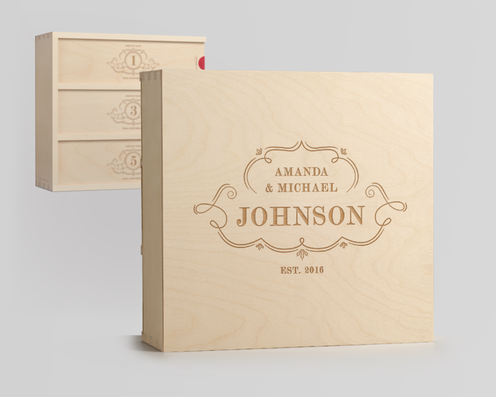 anniversary wine box nameplate