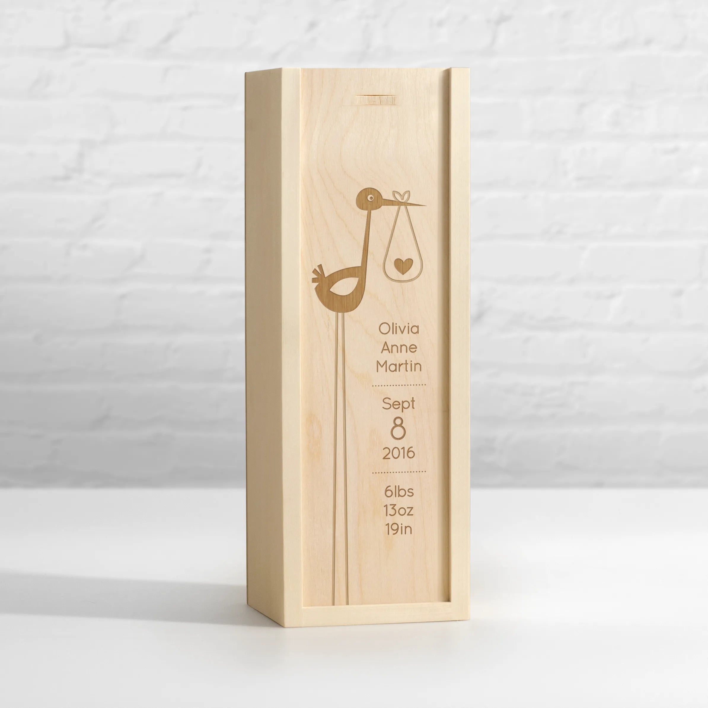Stork New Baby Gift Wine Box