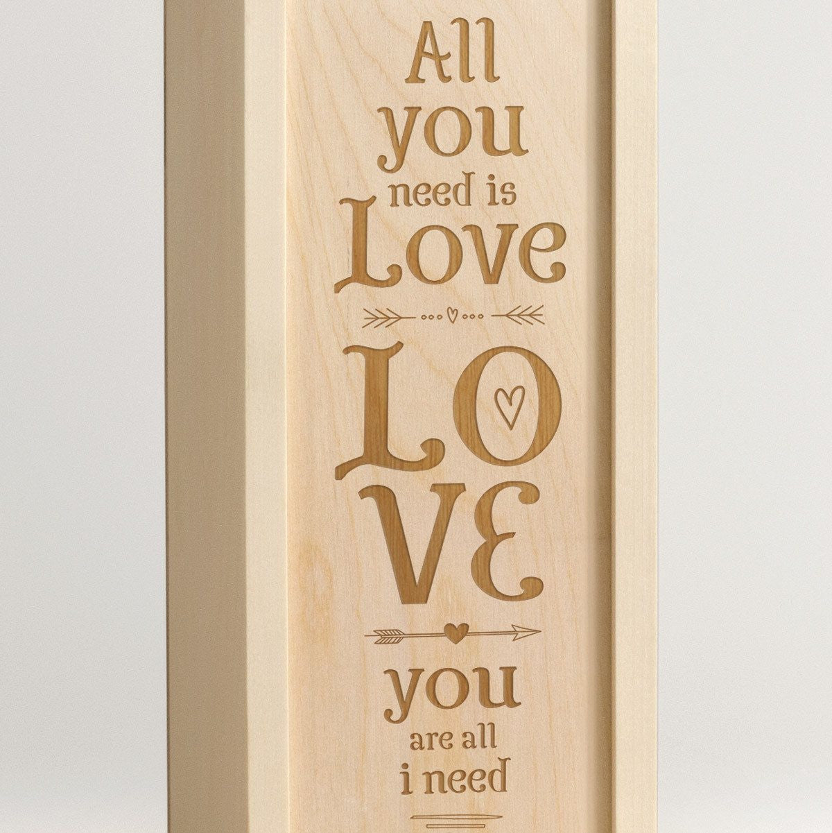 All You Need Is Love - Wine Box Closeup