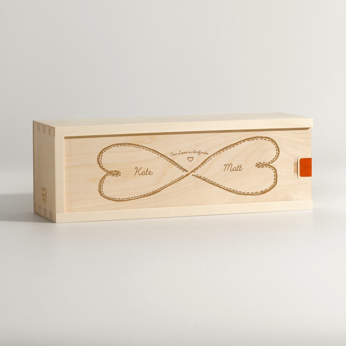 Infinite Love Personalized Wedding Wood Keepsake Card Box