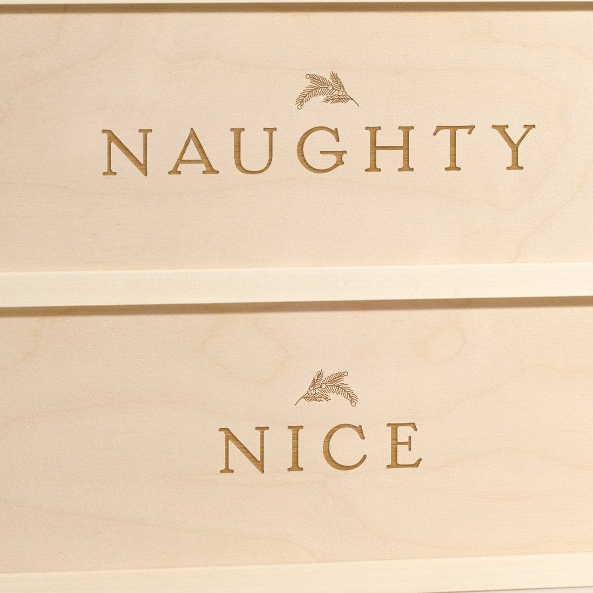 Naughty or Nice - Christmas Wine Box - Detail Image