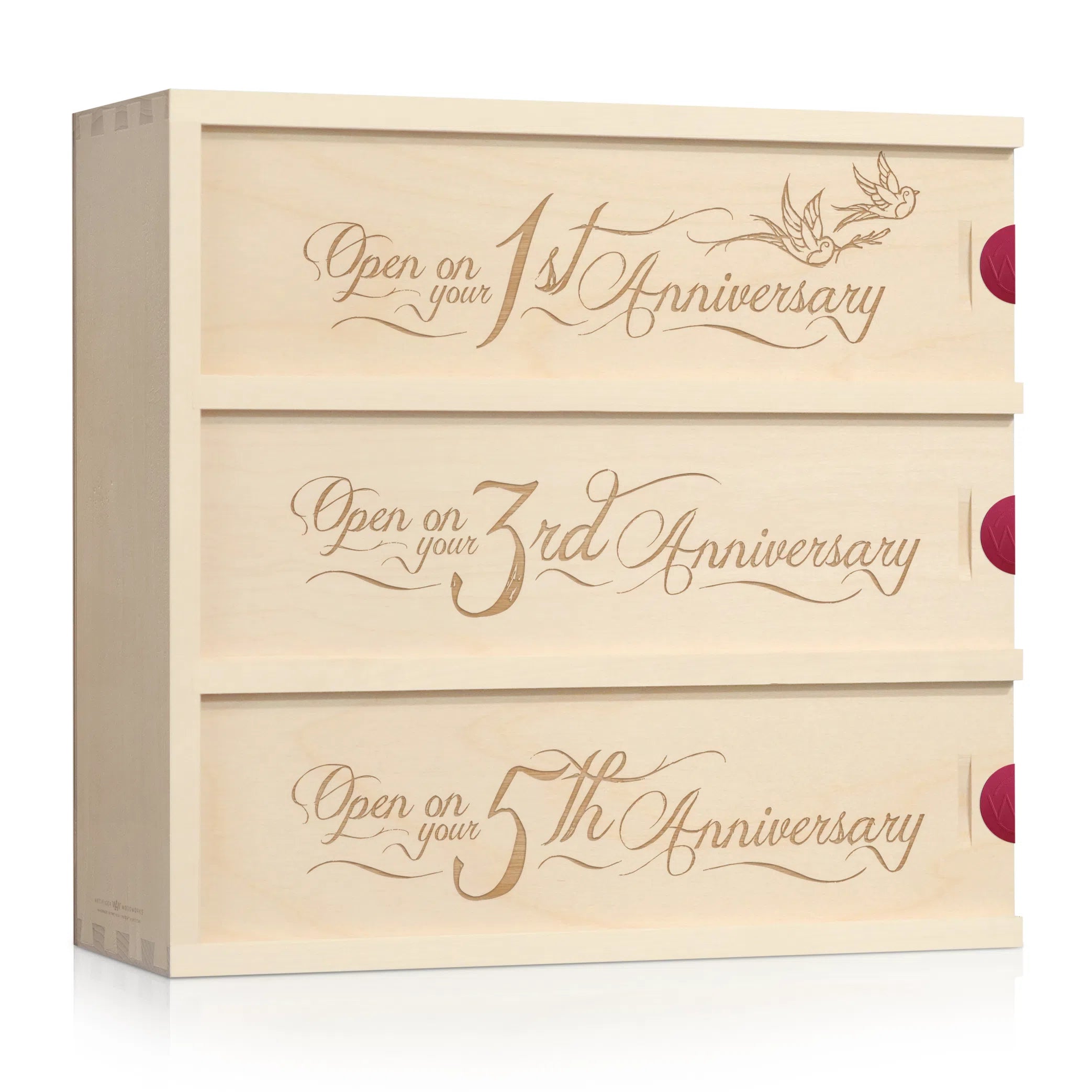 Love Birds Anniversary Wine Box