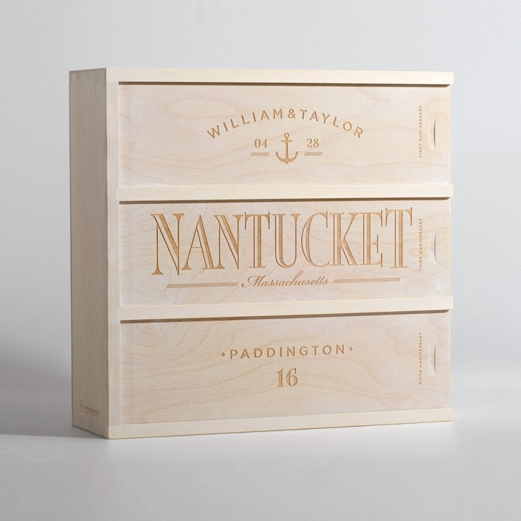 Anchors Aweigh Anniversary Wine Box - WineforaWedding