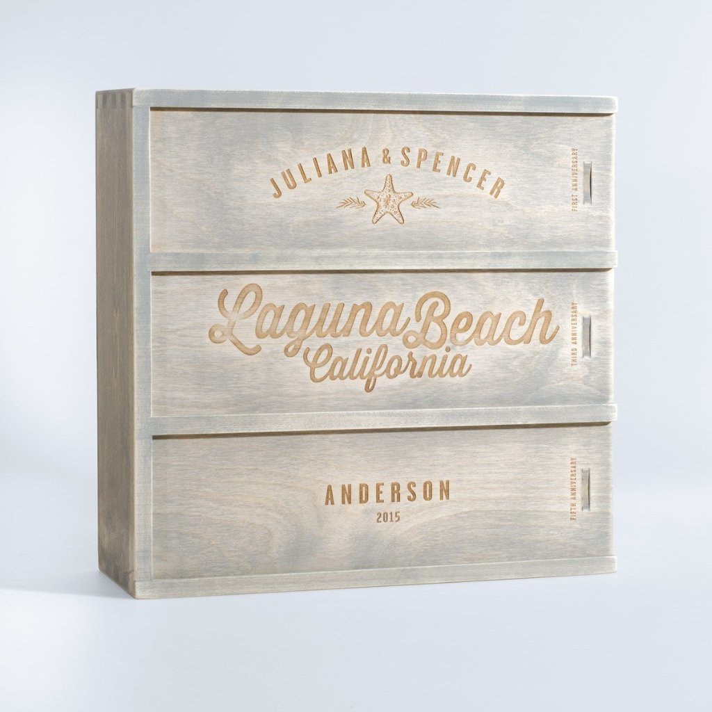 Going Coastal - Anniversary Wine Box - by WineforaWedding