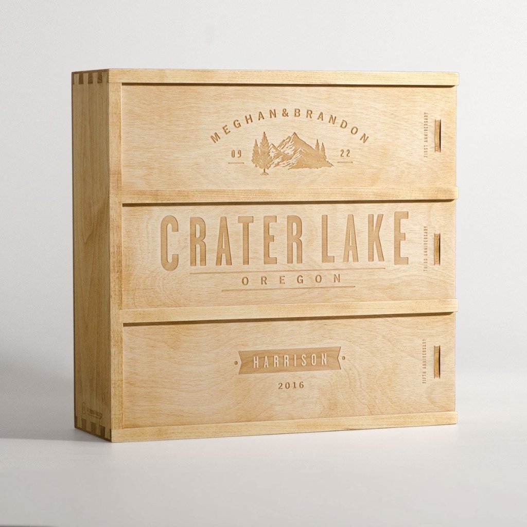 Into The Woods - Anniversary Wine Box - by WineforaWedding