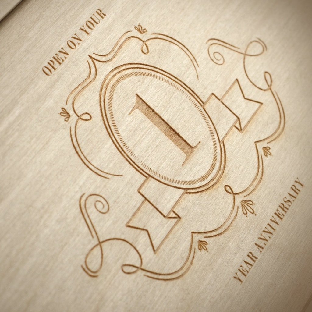 Charming Trio Wedding Wine Box - Detail Image 2