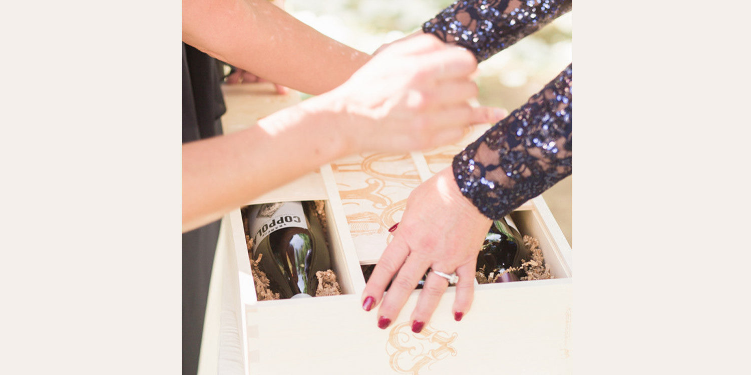 Using an Anniversary Wine Box during the ceremony
