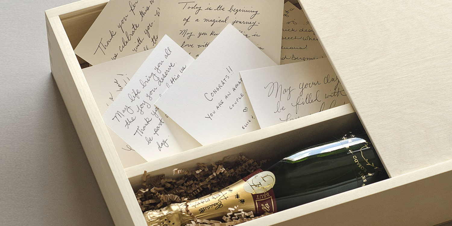 Keepsake Wedding Ceremony Wine Boxes - Collecting toasts from your guests!