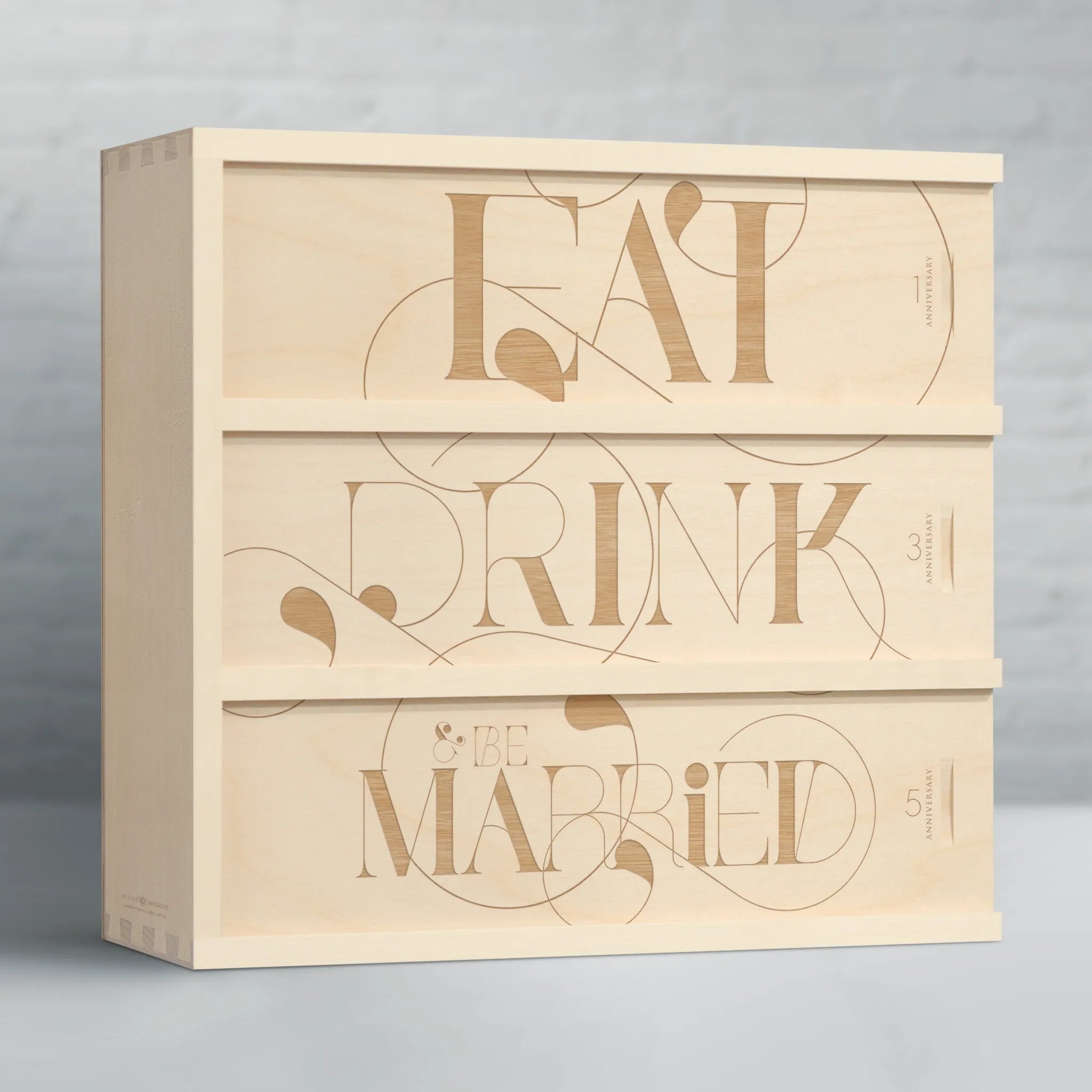 Eat Drink and Be Married Wine Box