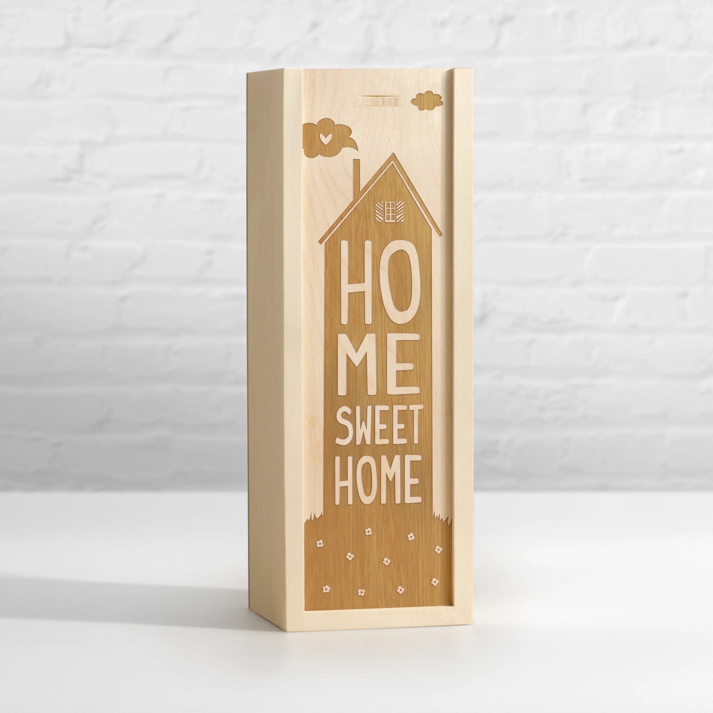 Home sweet housewarming gift wine box