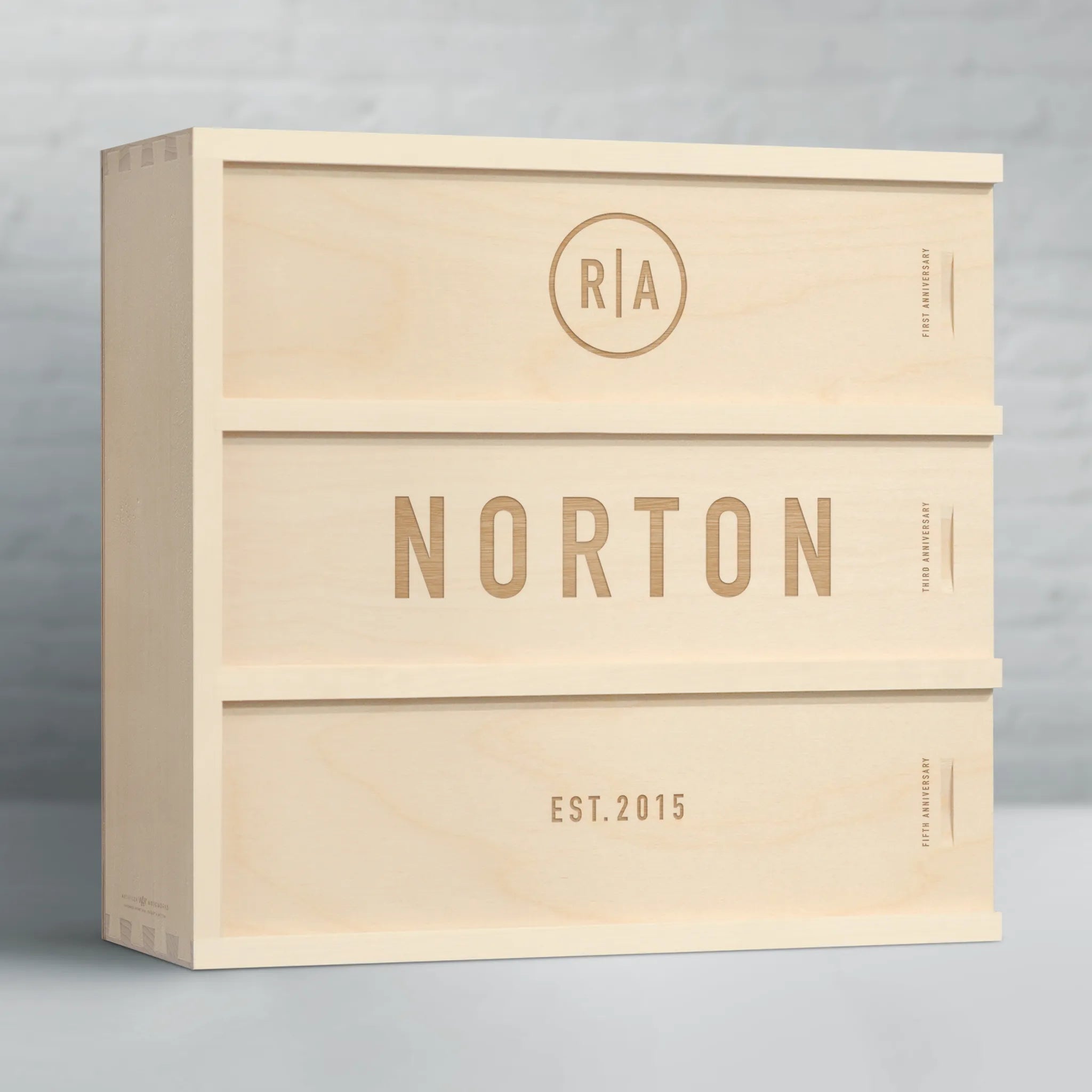 Simple Vintage Anniversary Wine Box