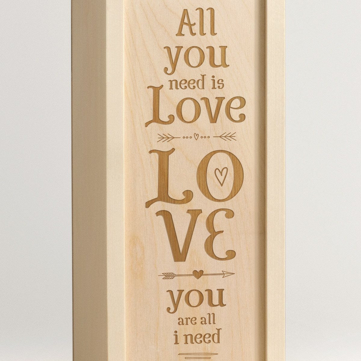 All You Need Is Love - Wine Box Closeup