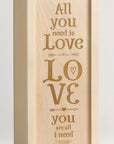 All You Need Is Love - Wine Box Closeup