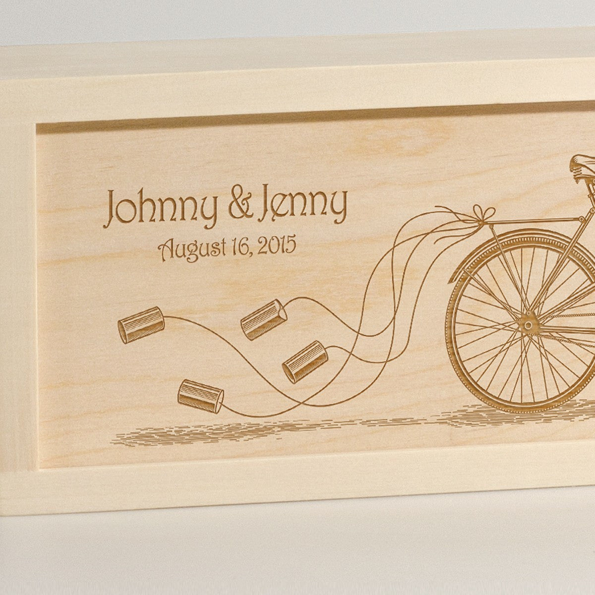 Pedal Together - Wedding Wine Box - Detail Image