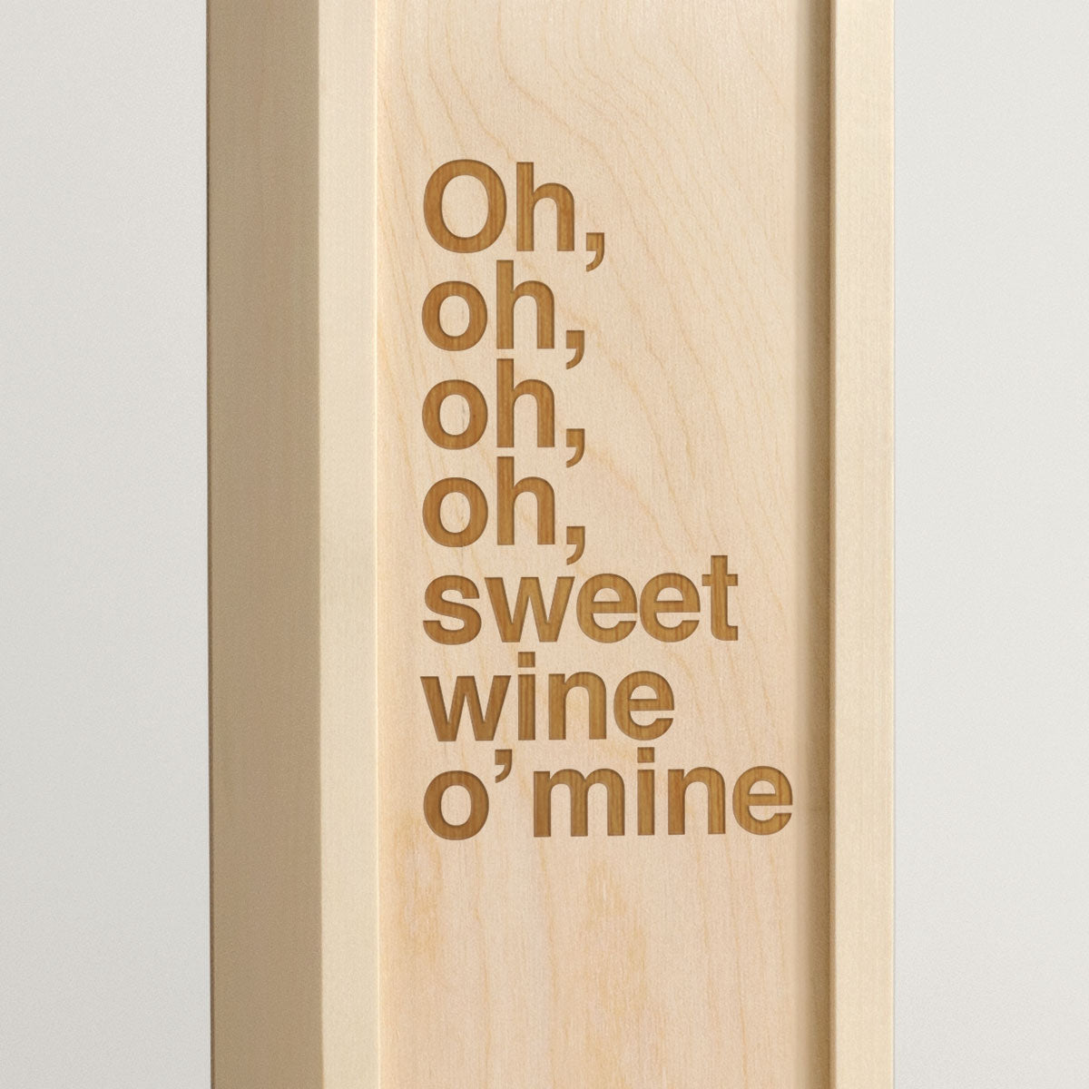 Sweet Wine O Mine - Rock Lyrics Wine Box - closeup
