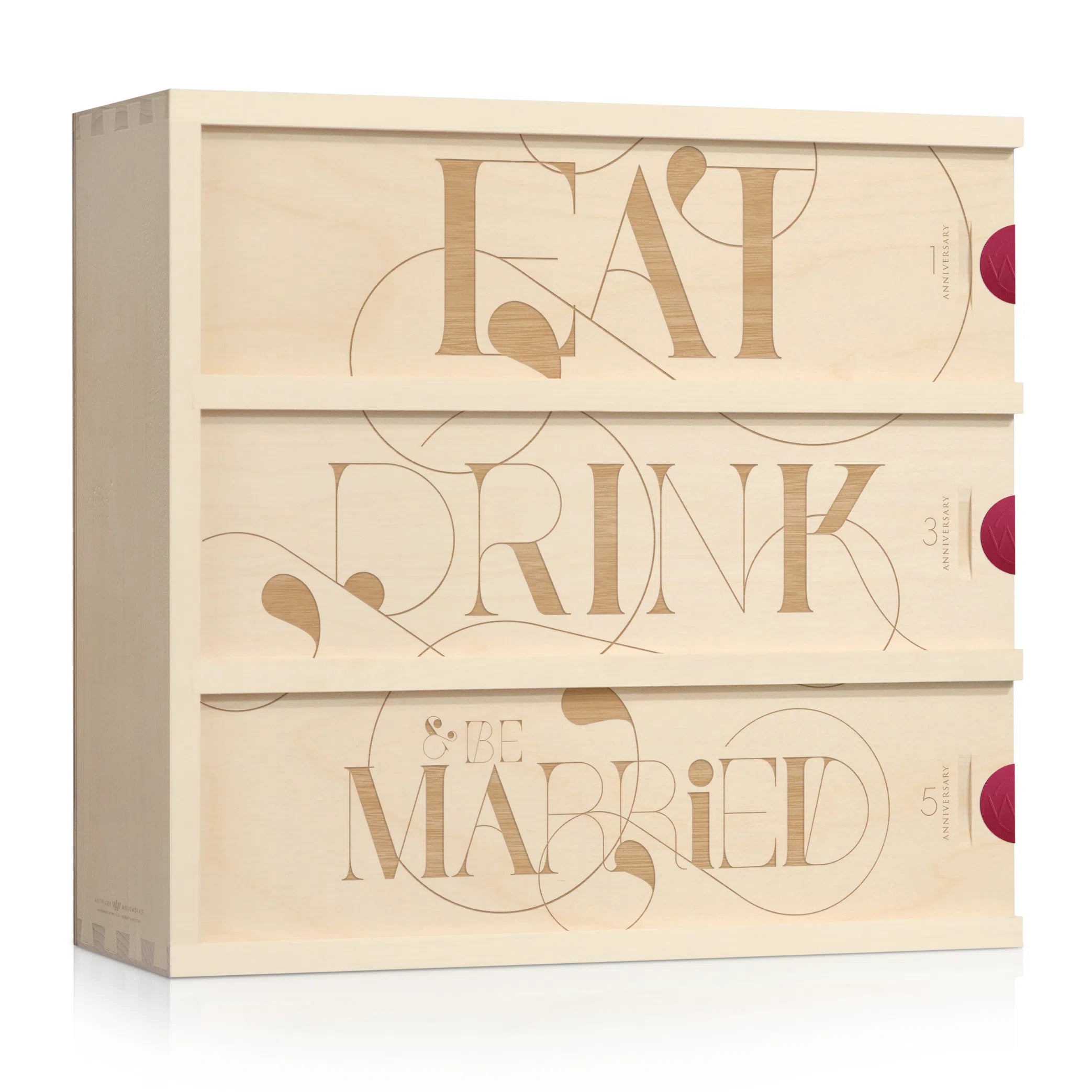 Eat, Drink, &amp; Be Married Anniversary Wine Box