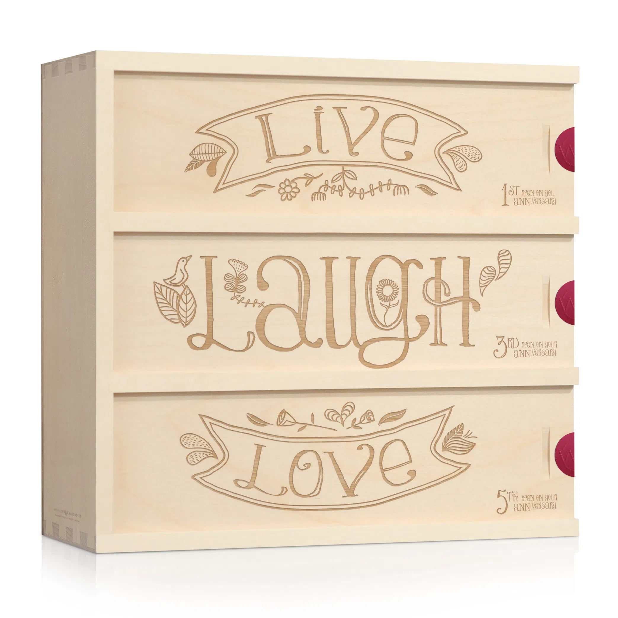 Live Laugh Love Wedding Gift Wine Box